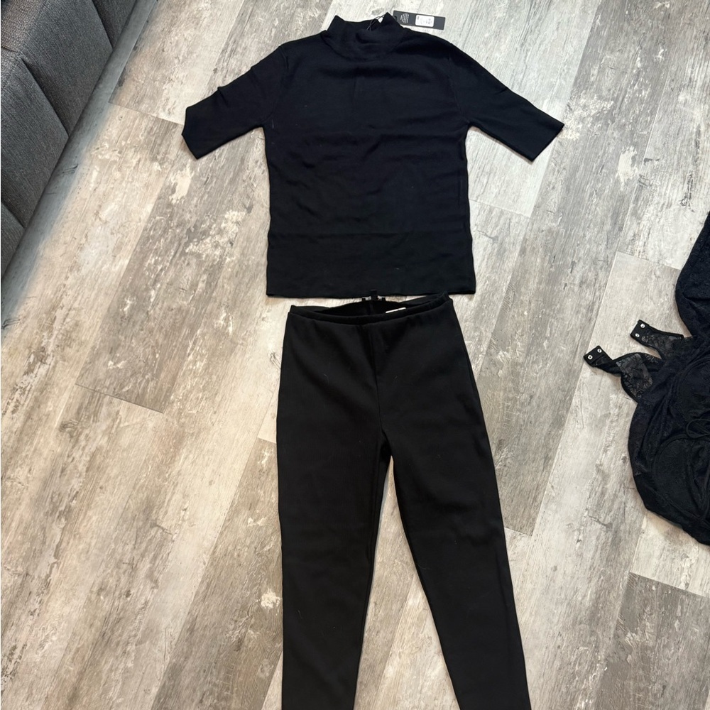 Pants and high neck set